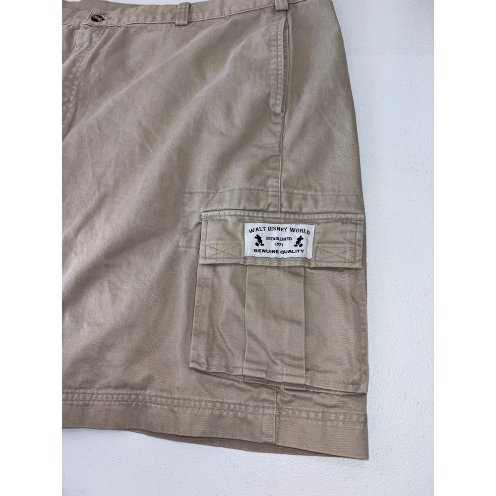 VINTAGE WALT DISNEY WORLD Mens Cargo Short Dad 90s Y2K Khaki 42 2XL Cotton Baggy - Picture 5 of 15